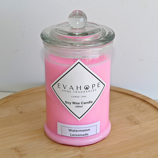 Watermelon Lemonade 350ml Fully Scented, Natural Soy Wax. @ 65 hr slow burn